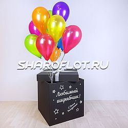 Черная коробка с шариками Металлик