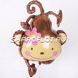 Шар Обезьянка Розовая 65см