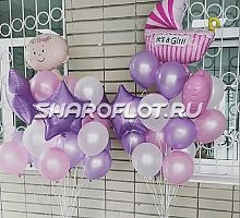 Букеты шаров на выписку для девочки