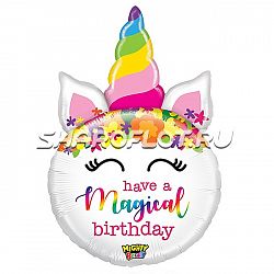 Шар Единорог Have a Magical Birthday 80см
