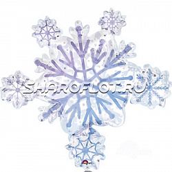 Шар Снежинка Голубая 95см