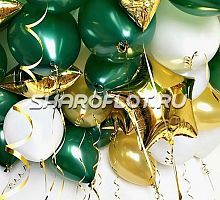 Шары золотые, зеленые, белые 30см