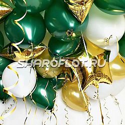 Шары золотые, зеленые, белые 30см