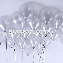 Шары Серебро металлик на потолок 30см
