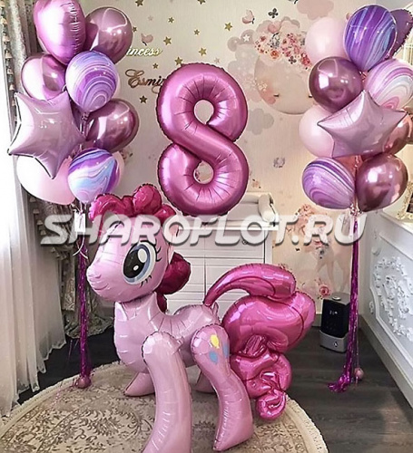 Композиция из шаров на 8 лет девочке