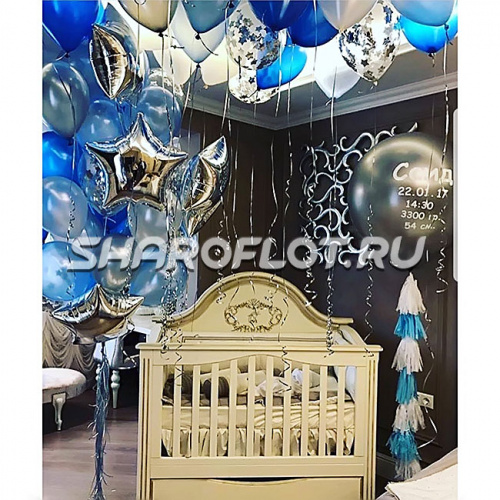 Комната в шарах для встречи сына Комната в шарах для встречи сына