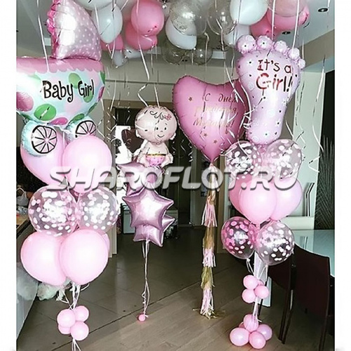 Магическое оформление с шарами с конфетти