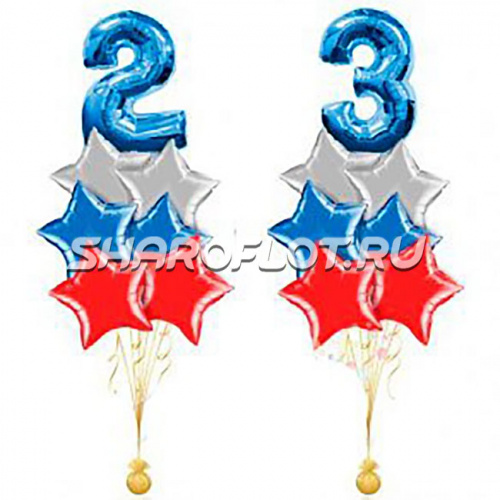 Два фонтана Триколор Люкс на 23 февраля