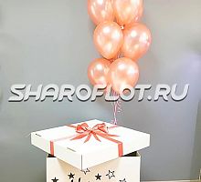 Коробка сюрприз с фонтаном шаров