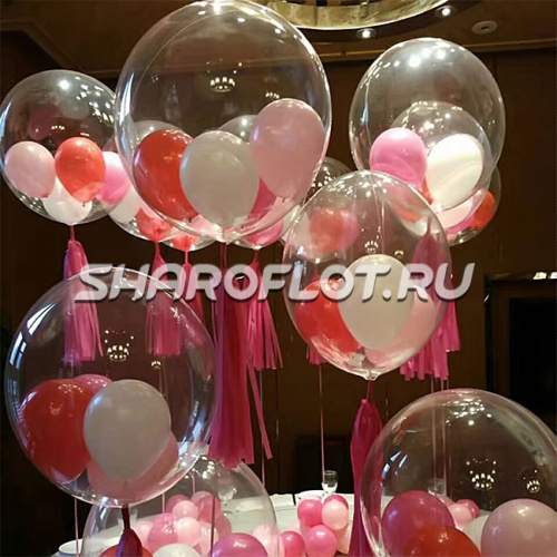 Шары с наполнением на выписку девочки Шары с наполнением на выписку девочки