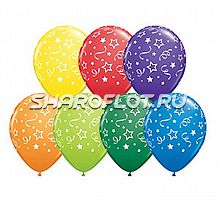 Шары Серпантин ассорти, 30см