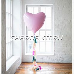 Большой шар с тассел гирляндой Сердце фольга