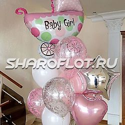 Букет шаров для девочки из роддома