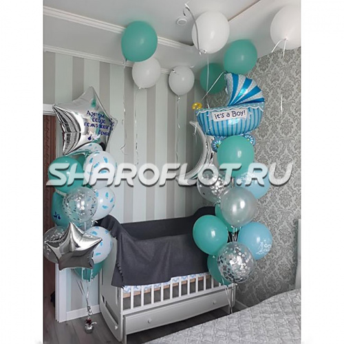 Оформление детской на выписку мальчика №01