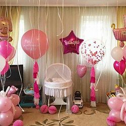 Оформление детской на выписку девочки №12