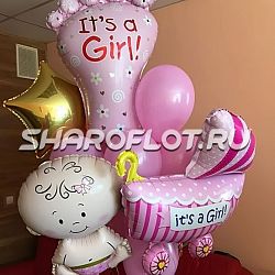 Букет шаров на выписку девочка