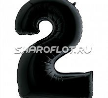 Шар Цифра 2 Черная 85см