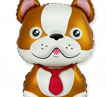 Шар Собака Бульдог коричневый 50см