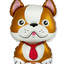 Шар Собака Бульдог коричневый 50см