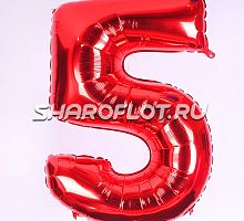 Шар Цифра 5 Красная 85см