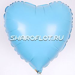 Шар Сердце Голубой Макарунс 40см