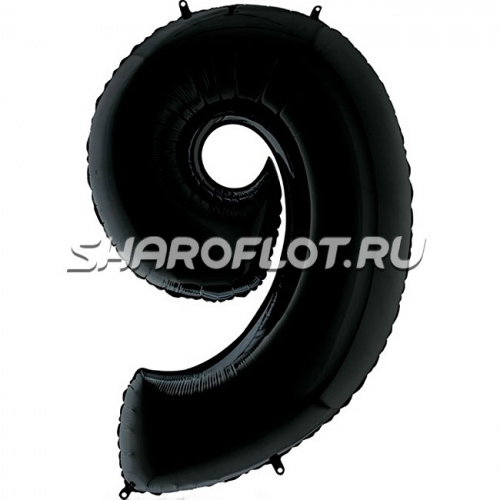 Шар Цифра 9 Черная 85см