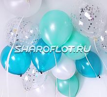 Шарики Тиффани Серебро Белые 30см