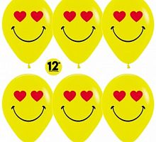 Шары Смайлы Влюбленные 30см
