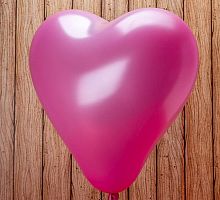 Сердце Розовое Металлик 40см