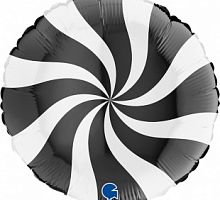Шар Круг Леденец Черный 45см