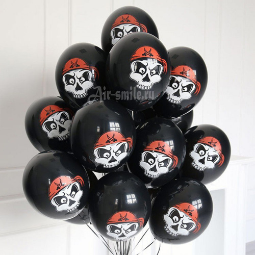 Черные шары Пиратский Череп 30см