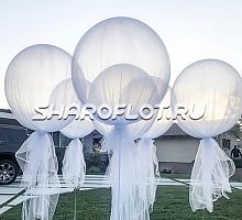 Большой шар с фатином 70см Прозрачный