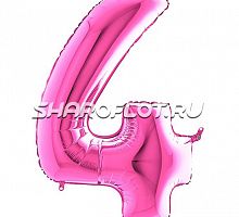 Шар Цифра 4 Розовая 85см