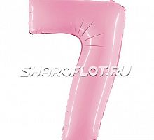 Шар Цифра 7 Розовая матовая 85см