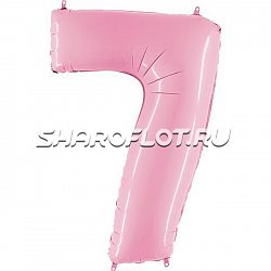 Шар Цифра 7 Розовая матовая 85см