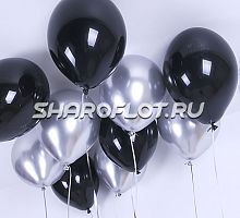 Шары Черные Серебро хром 30см