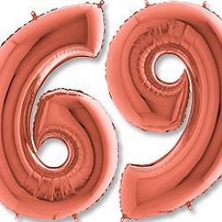 Шар Цифра 9 Розовое золото 85см