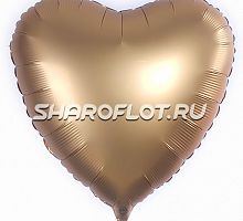 Шар Сердце Золото сатин 40см