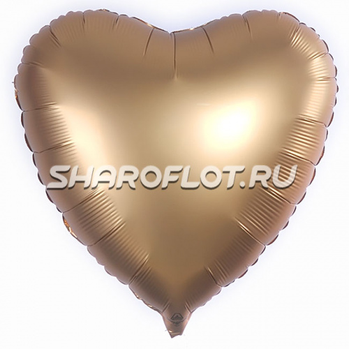 Шар Сердце Золото сатин 40см