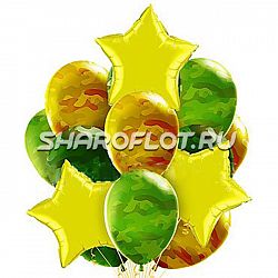 Букет шаров «В цветах сухопутных войск»