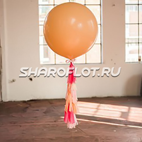 Большой шар с тассел гирляндой Персиковый