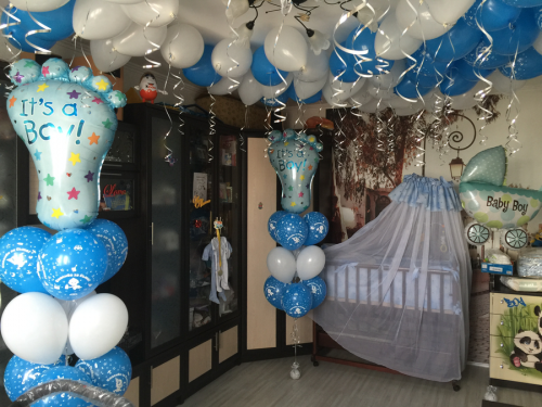 Оформление детской на выписку мальчика №18