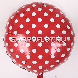 Круг Красный Горох Белый 40см