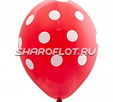 Шар Красный (белый горох) 30см