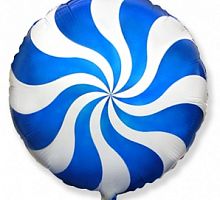 Шар Круг Леденец Синий 45см