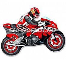 Шар Мотоцикл Спортивный (красный) 70см