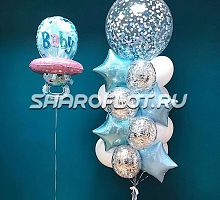 Букет из шаров на выписку мальчика