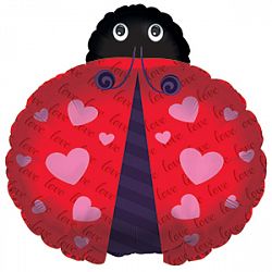 Шар Божья коровка (сердце) 60см