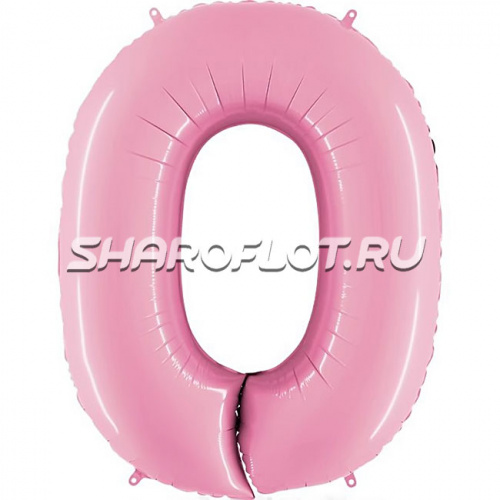 Шар Цифра 0 Розовая матовая 85см