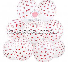 Шары Белые в сердечко 40см